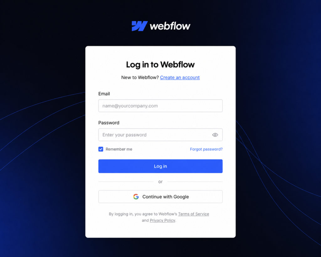 webflow login